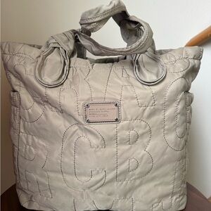 Marc Jacobs Quilted Logo Tote in Light Taupe